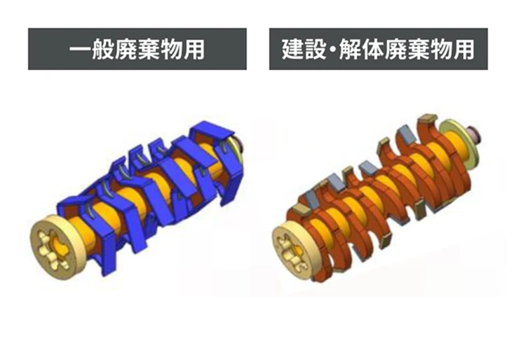 破砕物に合せてシャフト形状を選択可能のイメージ画像